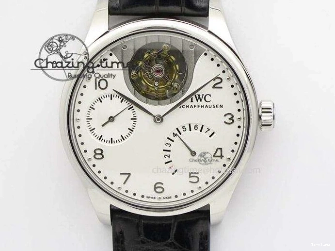 MIROTIME 0331 Portuguese Tourbillon Power Reserve Moonphase SS Black Dial On Black Leather Strap TechFriendly 7321